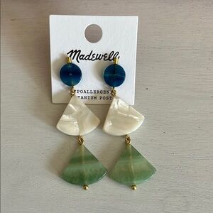 Madewell Blue and Green Dangle Earrings